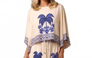 NEW SHORE beatrice top in blue mirage